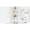 vidaXL Lebegő polc polcokkal tárolóval 4 pcs Fehér 30 x 30 x 2 cm
