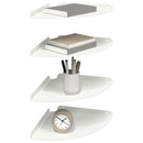 vidaXL Lebegő polc polcokkal tárolóval 4 pcs Fehér 30 x 30 x 2 cm