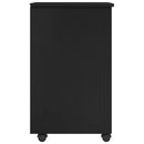 vidaXL Görgős szekrény kerékkel Fekete 34 x 39 x 65,5 cm Tömör fenyőfa