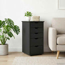 vidaXL Cabinet Fekete 34 x 39 x 61,5 cm Tömör fenyőfa