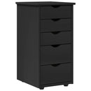 vidaXL Cabinet Fekete 34 x 39 x 61,5 cm Tömör fenyőfa