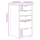 vidaXL Cabinet Fekete 34 x 39 x 61,5 cm Tömör fenyőfa