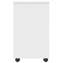 vidaXL Görgős szekrény kerékkel Fehér 34 x 39 x 65,5 cm Tömör fenyőfa