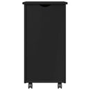vidaXL Görgős szekrény kerékkel Fekete 34 x 39 x 65,5 cm Tömör fenyőfa