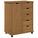 vidaXL Görgős szekrény Méz barna 63,5 x 39 x 79 cm Tömör fenyőfa