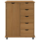 vidaXL Görgős szekrény Méz barna 63,5 x 39 x 79 cm Tömör fenyőfa