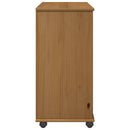 vidaXL Görgős szekrény Méz barna 63,5 x 39 x 79 cm Tömör fenyőfa