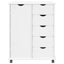 vidaXL Görgős szekrény kerékkel Fehér 63,5 x 39 x 79 cm Tömör fenyőfa