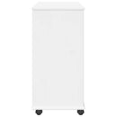 vidaXL Görgős szekrény kerékkel Fehér 63,5 x 39 x 79 cm Tömör fenyőfa