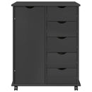 vidaXL Görgős szekrény kerékkel Szürke 63,5 x 39 x 79 cm Tömör fenyőfa