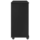 vidaXL Görgős szekrény kerékkel Fekete 63,5 x 39 x 79 cm Tömör fenyőfa