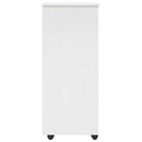vidaXL Görgős szekrény kerékkel Fehér 34 x 39 x 93,5 cm Tömör fenyőfa