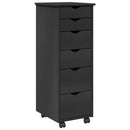 vidaXL Görgős szekrény kerékkel Szürke 34 x 39 x 93,5 cm Tömör fenyőfa
