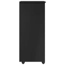 vidaXL Görgős szekrény kerékkel Fekete 34 x 39 x 93,5 cm Tömör fenyőfa