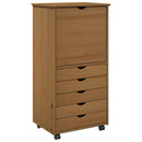 vidaXL Görgős szekrény Méz barna 53 x 39 x 103 cm Tömör fenyőfa