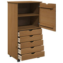 vidaXL Görgős szekrény Méz barna 53 x 39 x 103 cm Tömör fenyőfa