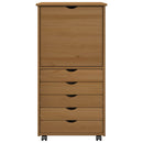 vidaXL Görgős szekrény Méz barna 53 x 39 x 103 cm Tömör fenyőfa