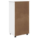 vidaXL Görgős szekrény kerékkel Fehér 53 x 39 x 103 cm Tömör fenyőfa