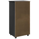 vidaXL Görgős szekrény kerékkel Fekete 53 x 39 x 103 cm Tömör fenyőfa