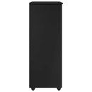 vidaXL Görgős szekrény kerékkel Fekete 53 x 39 x 103 cm Tömör fenyőfa