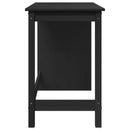 vidaXL Asztal Fekete 112 x 50 x 75 cm Tömör fenyőfa