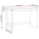 vidaXL Asztal Fekete 112 x 50 x 75 cm Tömör fenyőfa