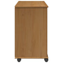 vidaXL Görgős szekrény Méz barna 63,5 x 39 x 65,5 cm Tömör fenyőfa