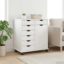 vidaXL Görgős szekrény Fehér 63,5 x 39 x 65,5 cm Tömör fenyőfa