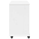 vidaXL Görgős szekrény Fehér 63,5 x 39 x 65,5 cm Tömör fenyőfa