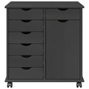 vidaXL Görgős szekrény Szürke 63,5 x 39 x 65,5 cm Tömör fenyőfa