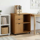 vidaXL Görgős szekrény Méz barna 63,5 x 39 x 65,5 cm Tömör fenyőfa