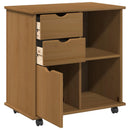 vidaXL Görgős szekrény Méz barna 63,5 x 39 x 65,5 cm Tömör fenyőfa