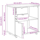 vidaXL Görgős szekrény Méz barna 63,5 x 39 x 65,5 cm Tömör fenyőfa