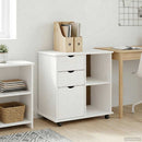 vidaXL Görgős szekrény Fehér 63,5 x 39 x 65,5 cm Tömör fenyőfa