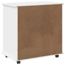 vidaXL Görgős szekrény Fehér 63,5 x 39 x 65,5 cm Tömör fenyőfa