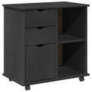 vidaXL Görgős szekrény Szürke 63,5 x 39 x 65,5 cm Tömör fenyőfa