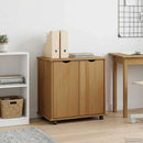 vidaXL Görgős szekrény Méz barna 100 x 39 x 65,5 cm Tömör fenyőfa