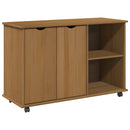 vidaXL Görgős szekrény Méz barna 100 x 39 x 65,5 cm Tömör fenyőfa