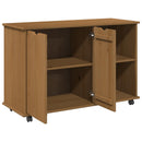 vidaXL Görgős szekrény Méz barna 100 x 39 x 65,5 cm Tömör fenyőfa