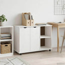 vidaXL Görgős szekrény kerékkel Fehér 100 x 39 x 65,5 cm Tömör fenyőfa