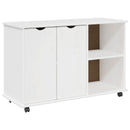 vidaXL Görgős szekrény kerékkel Fehér 100 x 39 x 65,5 cm Tömör fenyőfa