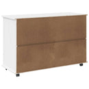 vidaXL Görgős szekrény kerékkel Fehér 100 x 39 x 65,5 cm Tömör fenyőfa