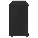 vidaXL Görgős szekrény Fekete 100 x 39 x 65,5 cm Tömör fenyőfa