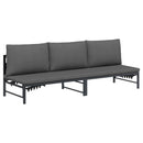 vidaXL 3-Fős Napozóágy Fekete 200 x 62 x 59,5 cm Textilén