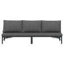 vidaXL 3-Fős Napozóágy Fekete 200 x 62 x 59,5 cm Textilén