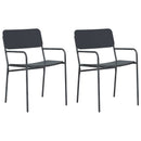 vidaXL Kerti székek 2 pcs Antracit 51 x 55 x 81 cm Acél
