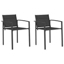 vidaXL Kerti székek 2 pcs Fekete és Antracit 53,5 x 59 x 77 cm
