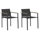 vidaXL Kerti székek 2 pcs Fekete és Antracit 53,5 x 59 x 77 cm