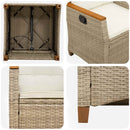 vidaXL Fekvő Kerti Szék Beige és krém 64 x 57,5 x 112 cm polirattan
