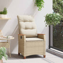 vidaXL Fekvő Kerti Szék Beige és krém 64 x 57,5 x 112 cm polirattan